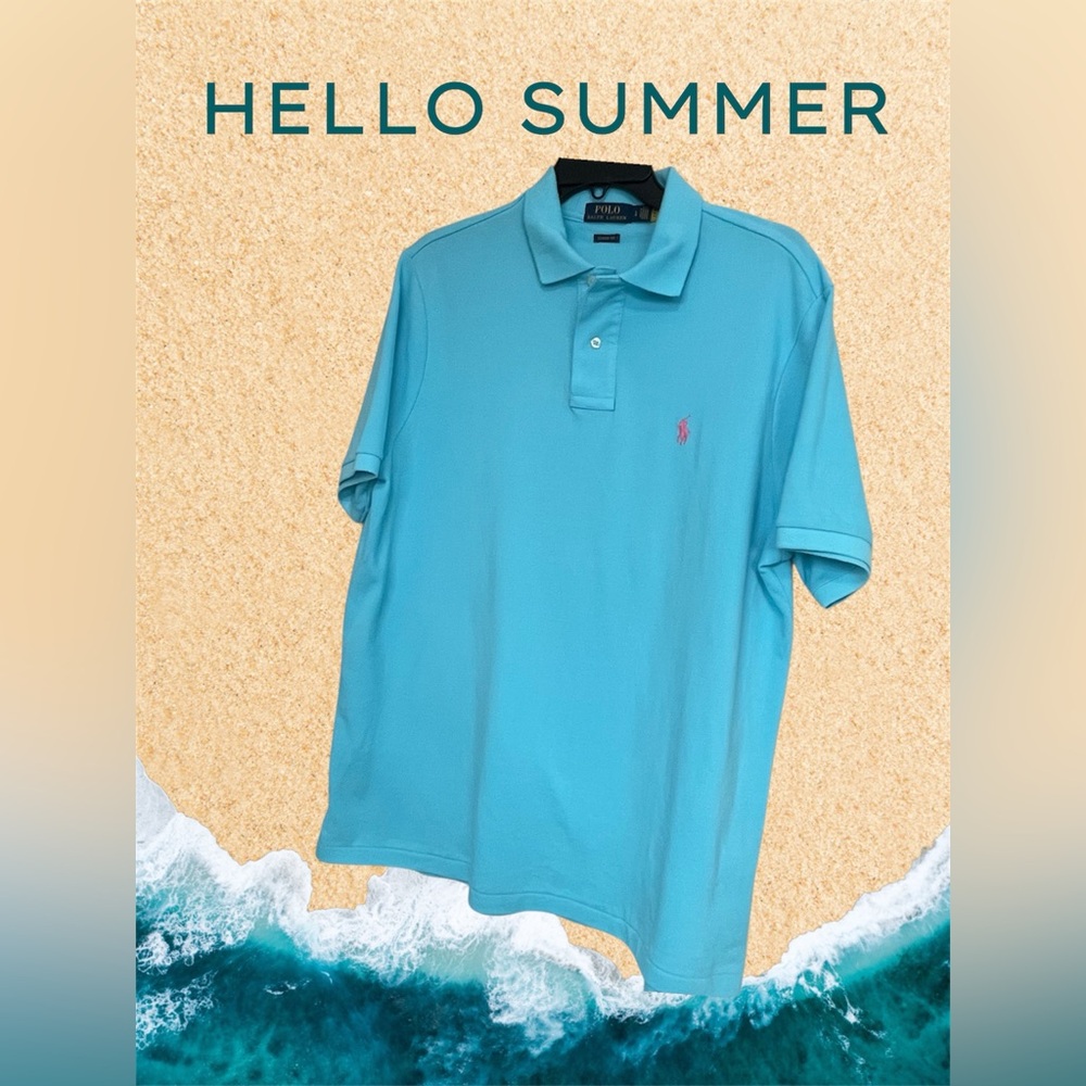 Polo by Ralph Lauren Men's Teal Polo Shirt
Sz Large‎ ~ Preppy ~ Office